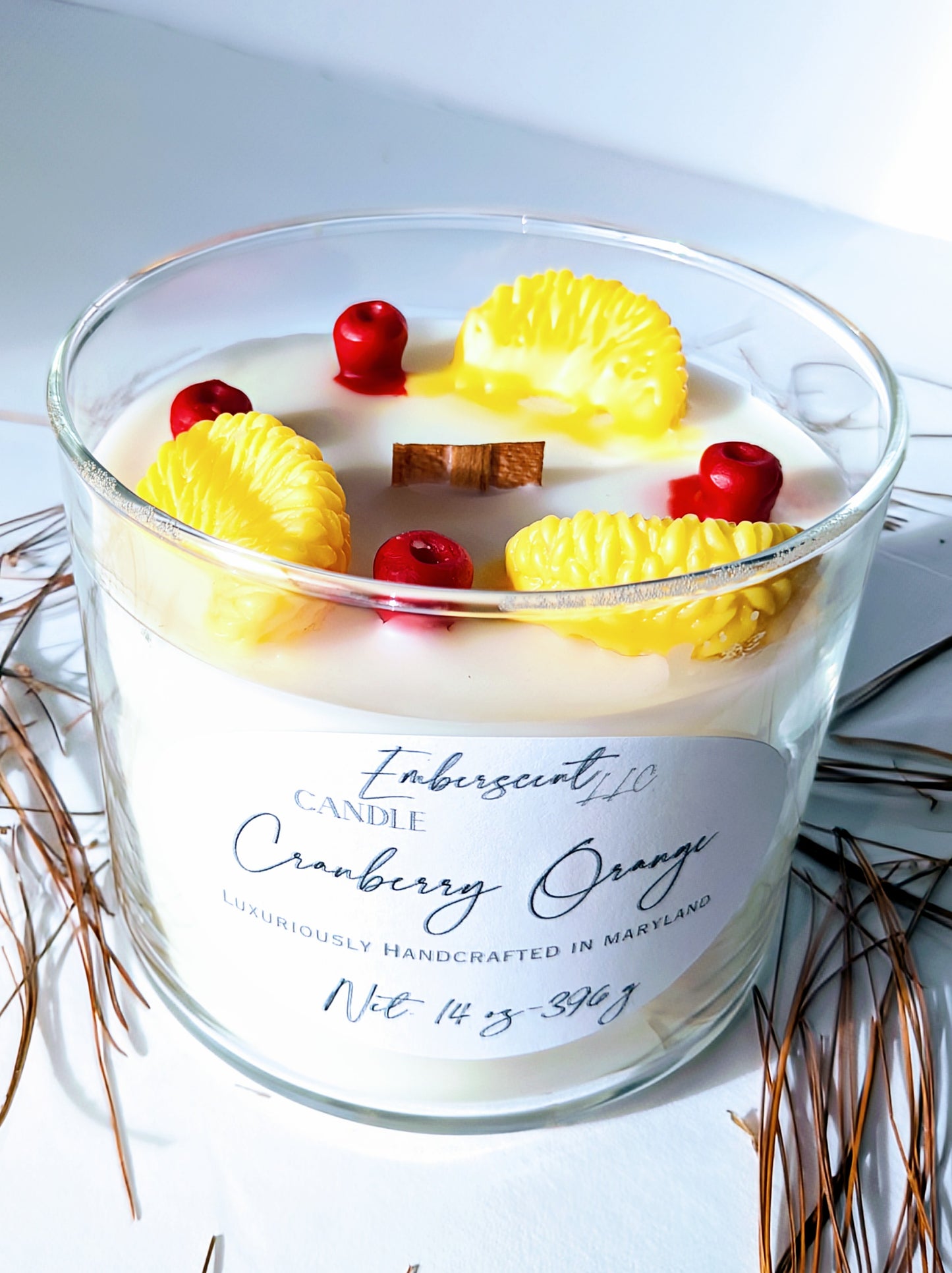 Cranberry Orange 14oz Glass Candle