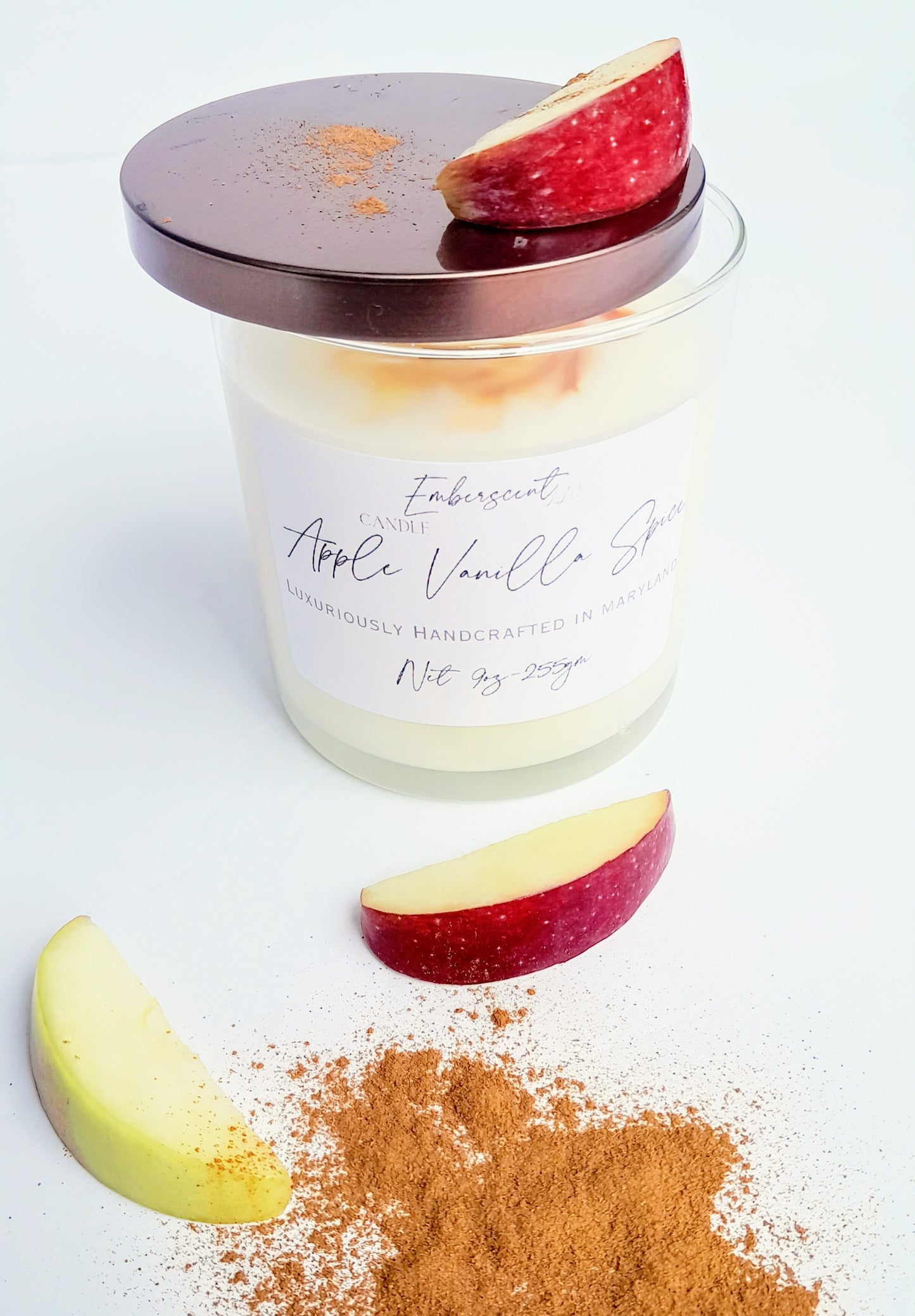 Apple Vanilla Spice 9oz Glass Candle