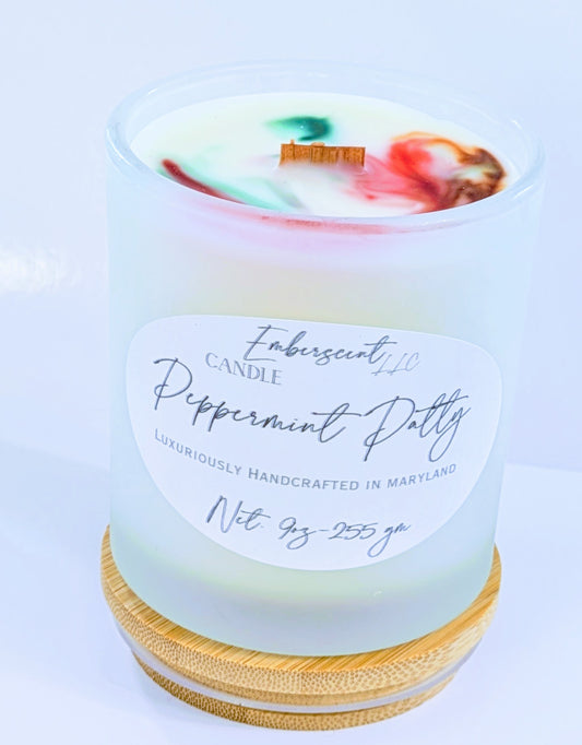 Peppermint Patty 9 oz Glass Candle