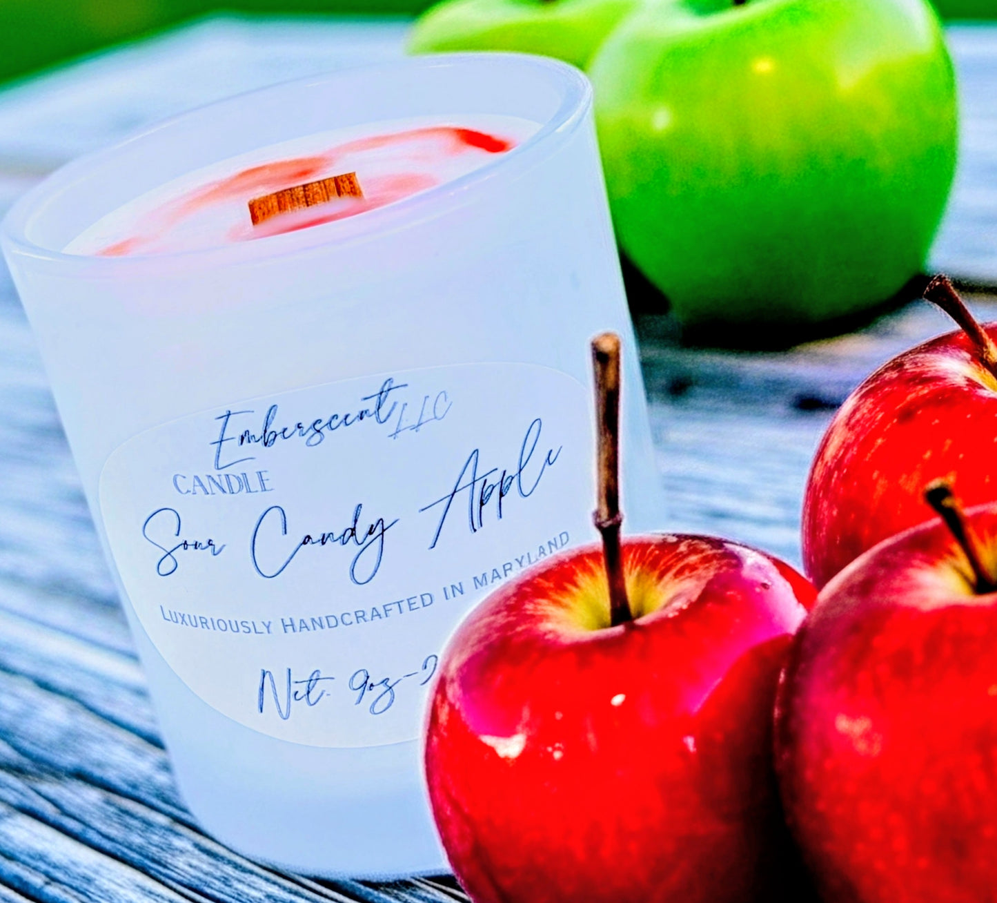 Sour Candy Apple 9oz Glass Candle