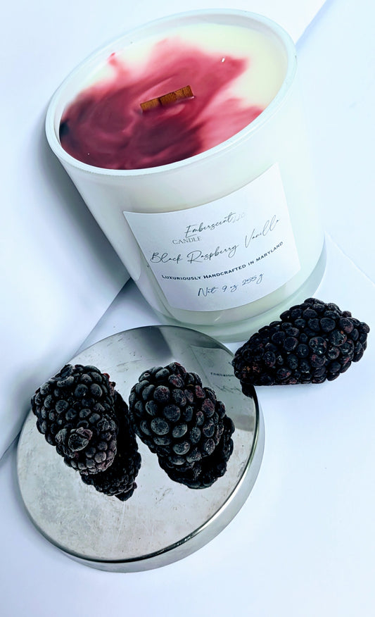 Black Raspberry Vanilla 9oz Glass Candle